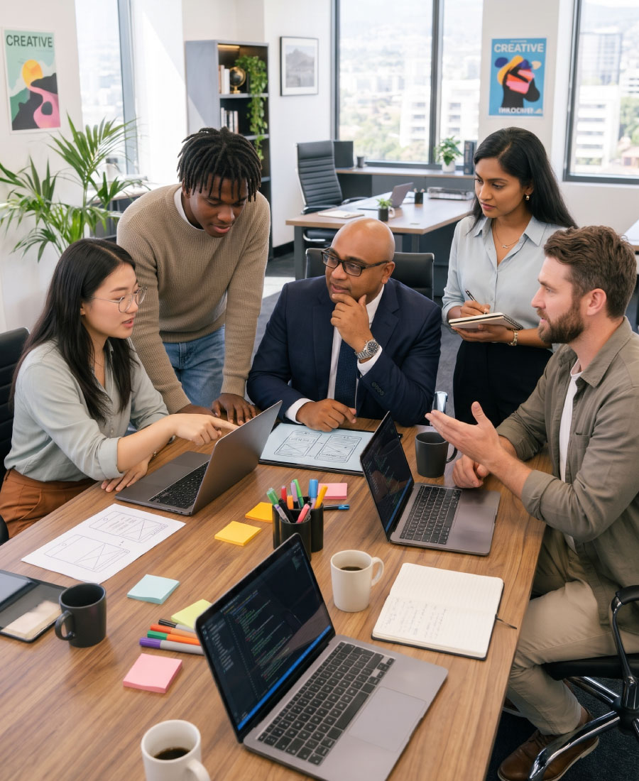 Équipe digitale travaillant sur des solutions web et innovantes